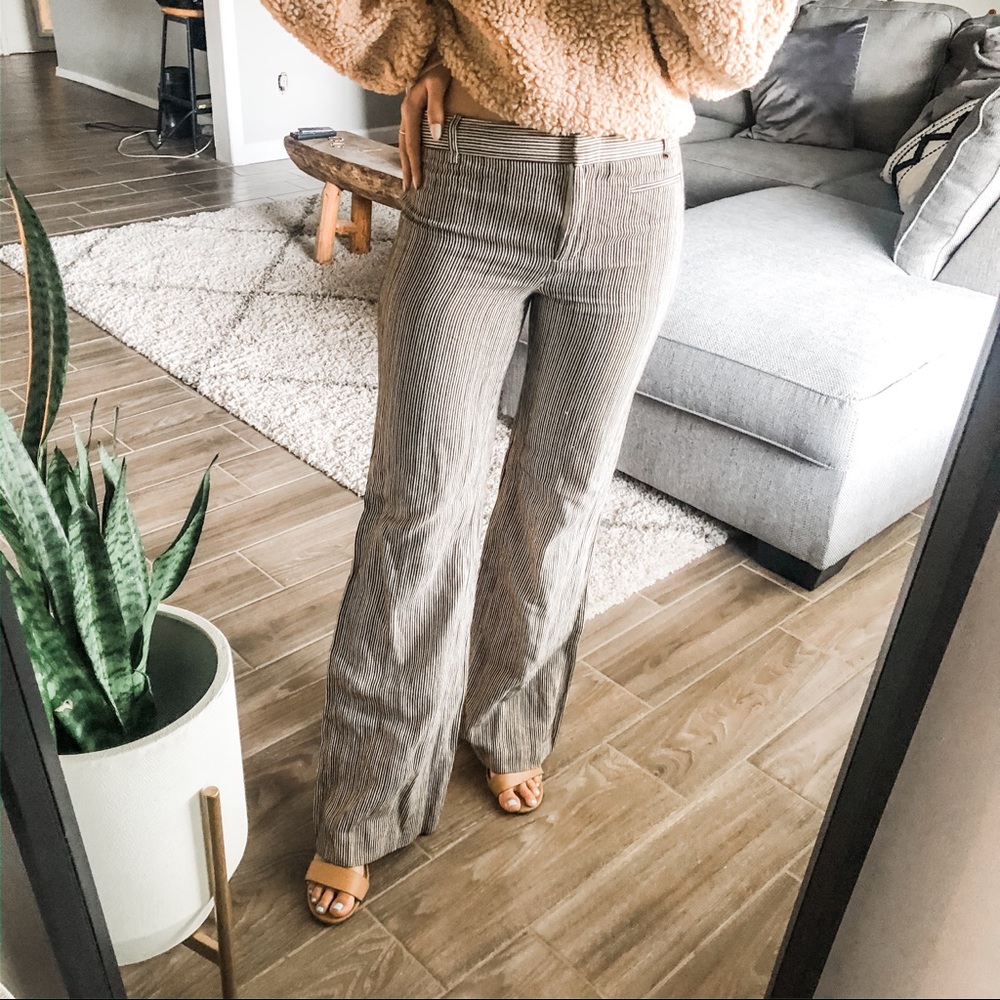 Striped, wide-leg trousers